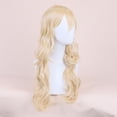 thumbnail image 4 of Peluca de VestUario Rizado Largo, Rubia Rubia Larga ondulada Ondulada Peluca Resistente Al Calor Versátil Con Flequillo Para El Disfraz de Fiesta de Cosplay Para Mujeres, 4 of 7