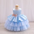 thumbnail image 2 of Toddler Girl Dress Sleeveless Tulle Flower Girl Dress with Bow Princess Party Birthday Wedding Pageant Gown for Kids Children, 2 of 4