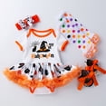 thumbnail image 5 of Toddler Baby Girls Outfits My First Halloween Letter Witch Hat Tutu Skirt Dress Set with Headband and Socks Clothes Set for Infants 6-12 Months, 5 of 7