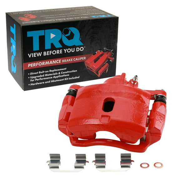 TRQ Front Left Right Brake Caliper w/Bracket Performance Red Driver Passenger Side Compatible with 1996-2011 Honda Civic 2010-2014 Insight