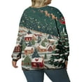 thumbnail image 4 of Christmas Sweatshirts for Women Cute Shirt Fall Pullover Top with Christmas Tree Print for Festive Outfits and Gifts,Dark Green,L, 4 of 4