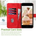 thumbnail image 2 of for iPhone SE 2022 Case/iPhone SE Case,iPhone 8/7 Case,6/6S Phone Case Wallet Card Holder,Leather Stand Flip Cases,Wrist Strap  Closure Protector,Shockproof Protective Cover (Red), 2 of 14