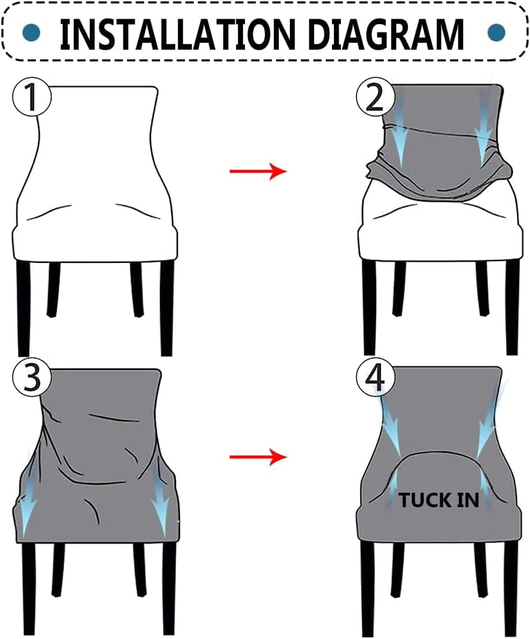 UMMH 1Set Velvet Stretch Wingback Side Chair Cover Brown Arm Chair