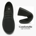 thumbnail image 3 of AOMAIS Women’s Slip On Canvas Shoes Sneakers Fashion Elastic Sneakers（All Black US9）, 3 of 11