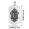 thumbnail image 2 of Stainless Steel Alphabet Letter U initial Dog Tag Keychain Circle Ring, 2 of 2