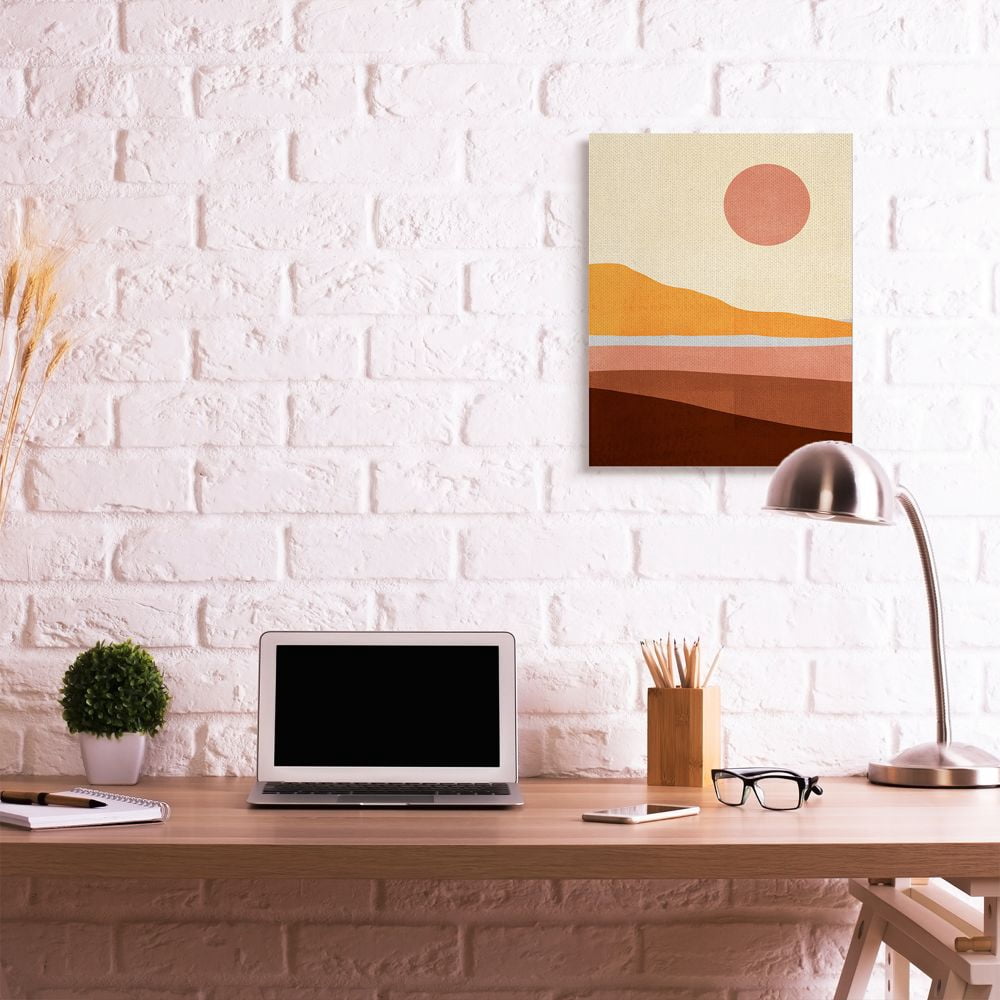 Stupell Industries Abstract Beach Landscape Bold Sun Color Block Canvas Wall Art Design by Victoria Borges, 24" x 30"