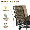 thumbnail image 3 of Techmilly 3 Pieces Patio Furniture Set, Outdoor Swivel Gliders Rocker, Glass Top Side Table  (Khaki), 3 of 12