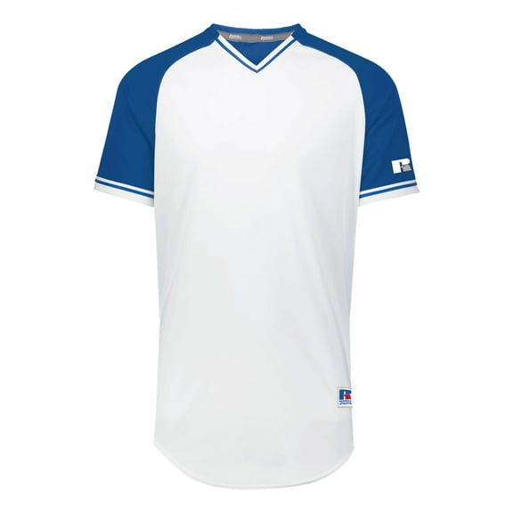 Russell R01X3B.137.XL Youth Classic V-Neck Jersey, White & Royal - Extra Large