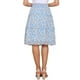 thumbnail image 3 of Faldas florales para mujer INSPIRE CHIC, falda de gasa de verano con cintura elástica fruncida, corte A, por debajo de la rodilla, con volantes, color azul y blanco, 3 of 6