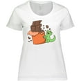 thumbnail image 3 of Inktastic Dino With Chocolate Bar Women's Plus Size T-Shirt, 3 of 5