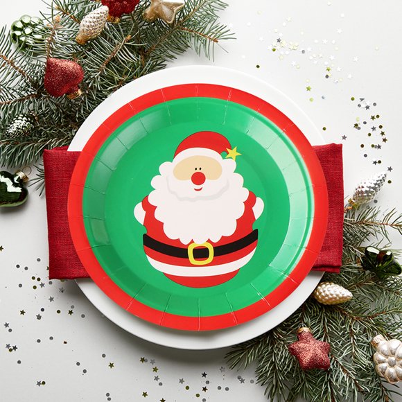 Offres Black and Friday 2024, Offres Cyber et Lundi 2024 Ihhxbz Assiettes en Papier Peintes Jetables pour Fêtes de Noël, Étanches, Épaisses, Robustes, à Base de Plantes