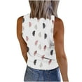 thumbnail image 4 of ALLLIST Pink Womens Tops Summer Ribbed Floral Sleeveless Crew Neck Tank Tops Camisole XL, 4 of 7