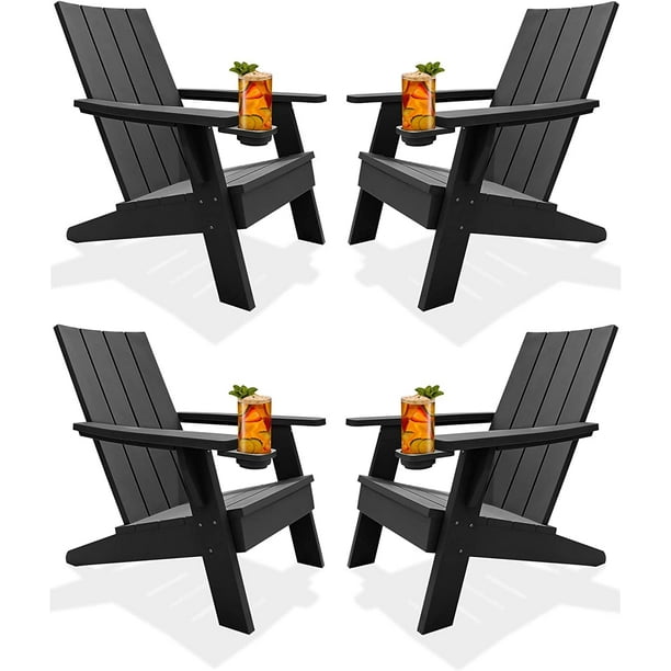 YITAHOME Adirondack Chair with Cup Holder Weather Resistant Resin