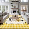thumbnail image 3 of 5'x7' Area Rugs for Living Room Bedroom, Yellow Truck Washable Rug Carpet Runner Indoor Outdoor, Spring Bees Honey Daisy Buffalo Plaid Non Slip Floor Mats Area Rug for Kitchen, Nursery, 3 of 8