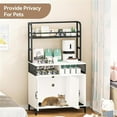 thumbnail image 7 of Cat Litter Box Enclosure, Industrial Cat Cabinet with Shelves and Doors, Hidden Litter Box Furniture, Indoor Cat House, White, 7 of 7