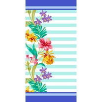 Floral Stripes Beach Towel 30" x 60" 100% Cotton