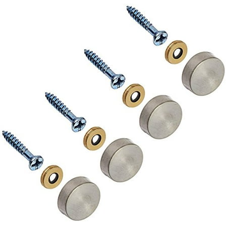 

24PC Stainless Steel Screw Cover/Cap (Full Metal Construction 0.75 Diameter) Fasteners Decorative Mirror Sign/Advertising Hardware Nails Construction