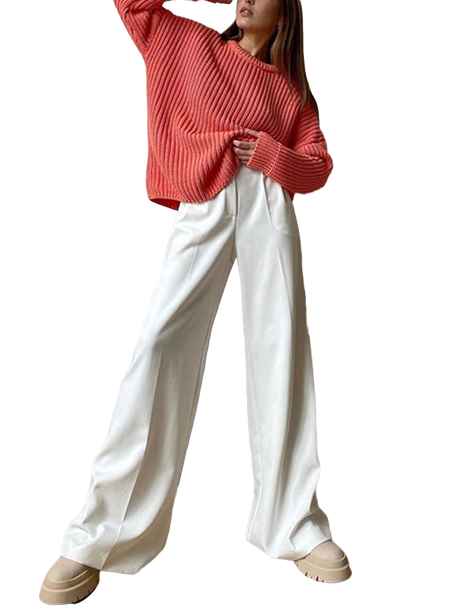 Slacks and Chinos Wide-leg and palazzo trousers Ellery Synthetic Jacuzzi Classic Full Flare Pants in Red Womens Clothing Trousers 