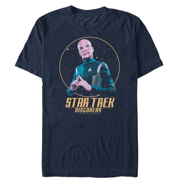 Men's Star Trek: Discovery Saru Outer Space Circle  Graphic Tee Navy Blue Large