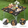 thumbnail image 4 of Happy Halloween Tablecloth with Elastic Edge Wrinkle Resistant Washable Pumpkin Spooky Square Table Covers Table Cloths for Halloween Birthday Wedding Graduation (34x34in), 4 of 6
