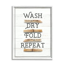 Stupell Industries Rustic Laundry Phrases Typography Painting White Framed Art Print Wall Art, 24 x 30