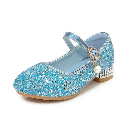 

Girls High Heels All-match New Girls Shoes Fashion Show Performance Host Shoes Children Silver Crystal Princess Shoes