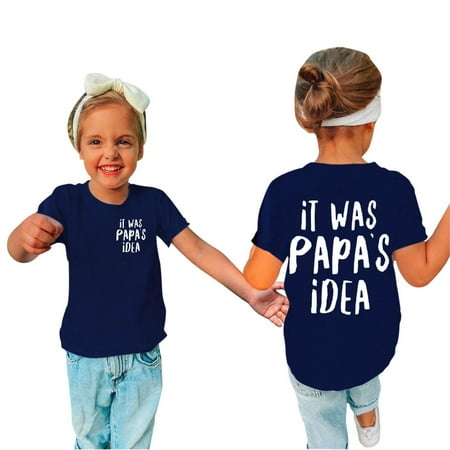 

YANHAIGONG Summer Baby Tops Clearance Toddler Baby Boys Girl Comfortable Solid Color Father s Day Print Short Sleeve Cotton T-shirt Top 3-14 Years