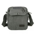 thumbnail image 2 of Canvas Messenger Bag with 8 Pockets Outdoor Shoulder Phone Bag for Men & Women, Grey, 2 of 2