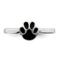 thumbnail image 4 of Sterling Silver Stackable Expressions Black Enamel Paw Ring Size 7, 4 of 6
