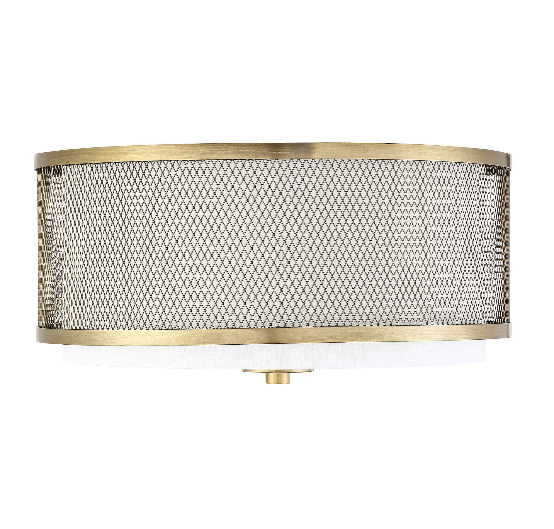 Trade Winds Fremont 3-Light Flush Mount Ceiling Light in Natural Brass