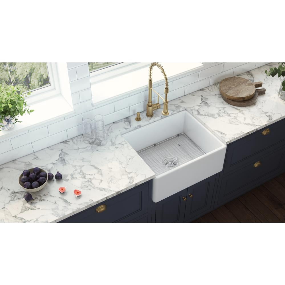 Ruvati 23-inch Fireclay Farmhouse Kitchen Laundry Utility Sink Single Bowl
