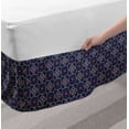 thumbnail image 2 of Boho Bed Skirt, Folk Mediterranean Style Complex Jumble Motifs, Elastic Bedskirt Dust Ruffle Wrap Around for Bedding Decor, 4 Sizes, Indigo Multicolor, by Ambesonne, 2 of 2