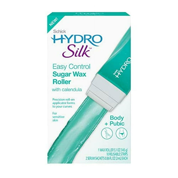 Schick Hydro Silk Sugar Wax Roller for Body   Pubic | Roll On Wax Kit, Soft Wax, Hair Removal Wax, Body Wax Kit, Bikini Line Hair Removal