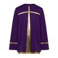 thumbnail image 2 of TTAO Kids Boys Liturgical Praise Dance Top Metallic Shiny Cross Pullover Tunic Shirt for Worship Dance Purple 8, 2 of 4
