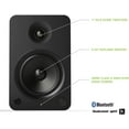 thumbnail image 3 of Kanto YU6MB 200W Bookshelf Speakers with Bluetooth - Matte Black (Pair) with Kanto SP26PLW 26" Fixed-Height Stands for Bookshelf Speakers - White (Pair) (2022), 3 of 9