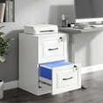 thumbnail image 2 of HOMCOM 2 Drawer File Cabinet with Lock, Vertical Filing Cabinet, White, 2 of 10