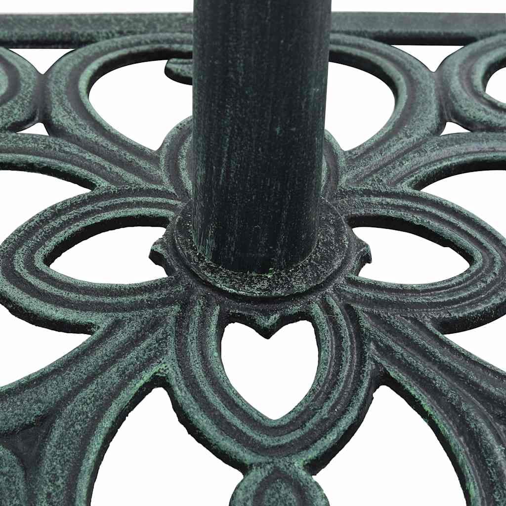 vidaXL 28.8 lb Green Square Cast Iron Patio Umbrella Base, Adjustable Height