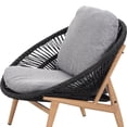 thumbnail image 4 of Outdoor Lounge Chair, Papasan Style with Grey Cushion, Dark Grey Wicker and Iron Frame, Water-Resistant Fabric for Outdoor Patio Garden Balcony, Single Chair, 4 of 10
