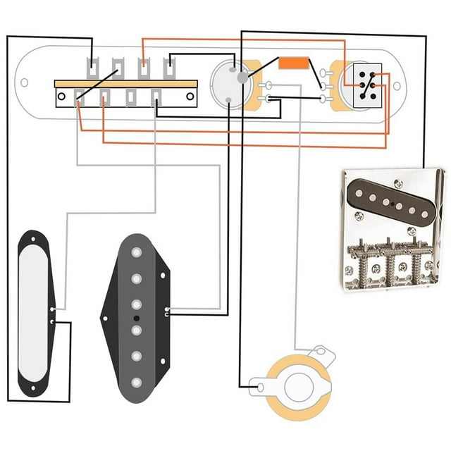 Prewired Guitar Control Plate Assembly,Loaded 3-Way Blade Switch Push Pull Potentiometer Excellent Pot Speed Knobs