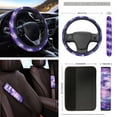 thumbnail image 4 of Yuyamidu Dolphin Car Seat Cover Set with Steering Wheel Cover Moon Seat Belt Covers Purple Rearview Mirror Cover Cup Coasters Car Sun Visor Key Chain Gear Shift Knob Cover 16 PCS Auto Accessories, 4 of 7