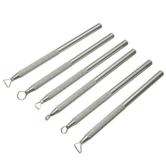 COMIART 6 piezas de herramientas para modelar arcilla y cerámica de aluminio, 11 cm