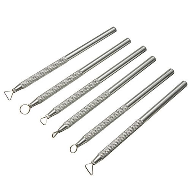 COMIART 6 piezas de herramientas para modelar arcilla y cerámica de aluminio, 11 cm