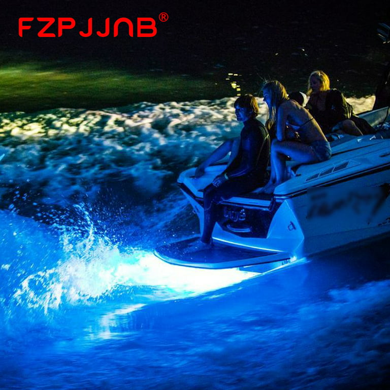FZPJJNB 8000K BLUE LED Boat Lights Kit Waterproof Pod Bright LED