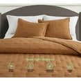 thumbnail image 3 of Chezmoi Collection Tencel Modal Blend Quilt Set Queen Size, Terracotta , Lightweight Soft Bedspread Crescent Stitched Quilt for All Seasons, 3-Piece, 3 of 9