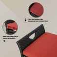 thumbnail image 6 of Ulax Furniture 27.6 Gallon Patio Wicker Storage Box, Outdoor Rattan Storage Bench Deck Bin with Cushion and Hydraulic Hinge Lid (Red), 6 of 8