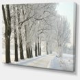 thumbnail image 2 of Winter Rural Road at Sunrise - Large Forest Canvas Art Print, 2 of 4