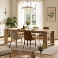 thumbnail image 2 of Fnova 86.6" Modern Dining Table for 8 People, Farmhouse Rectangular Narrow Extra Long Kitchen Table with Pedestal Base, Heavy Duty Dinner Table for Dining Room, Kitchen, Living Room, 2 of 14