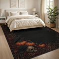 thumbnail image 3 of ODIKA 8'x10' Washable Area Rug Non-Shedding, Easy Care, Black Deep Burgundy Elegance Enigmatic Motifs Gothic Inspired Design Floral for King Size Bedroom Under Bed, Master Suite, 3 of 7