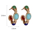thumbnail image 2 of Pendientes Ganfancp Trendy Retro de Colores En Forma de C Moda Femeninos Un Par, 2 of 6