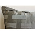 thumbnail image 3 of Funda de almohada gris plateada, 30 x 30 cm (12 x 12 pulgadas), cuadrada, de seda artística, con tejido de canasta y pliegues, moderna, lisa - Ladrillos plateados grises, 3 of 6